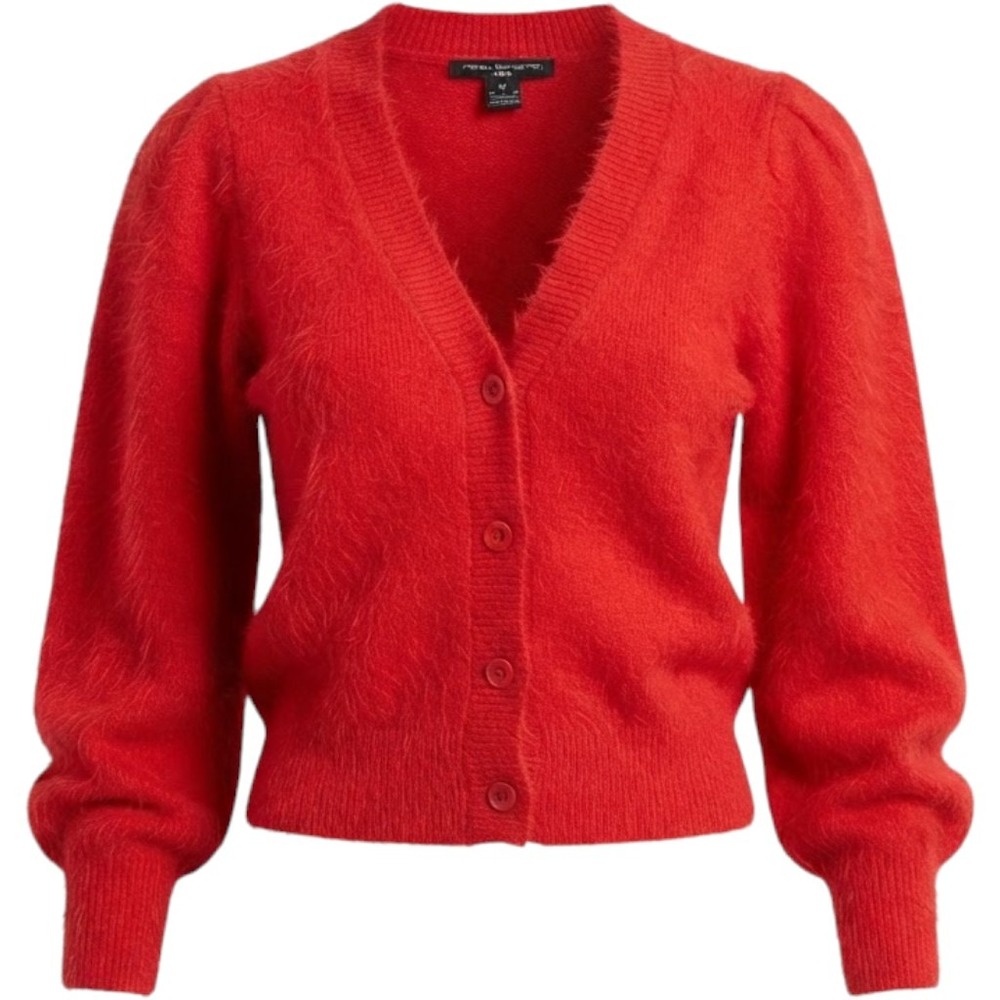 French Connection Red Fuzzy Sweater Size M